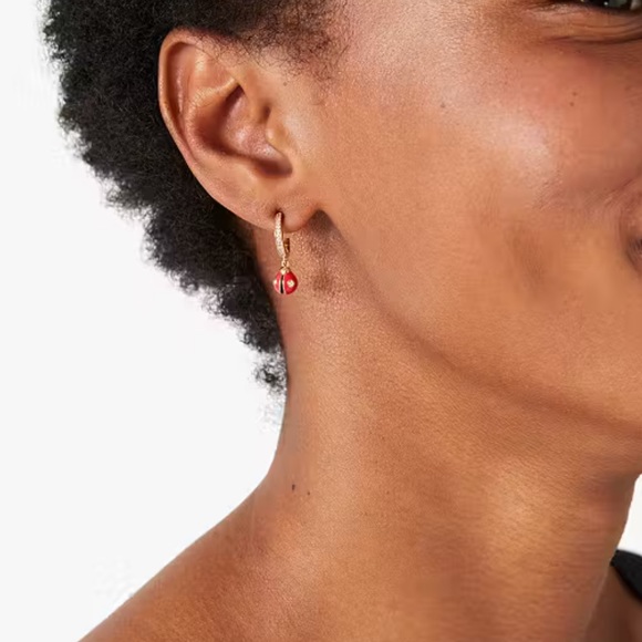 Kate Spade Nature Walk Ladybug Huggies - Picture 2 of 5